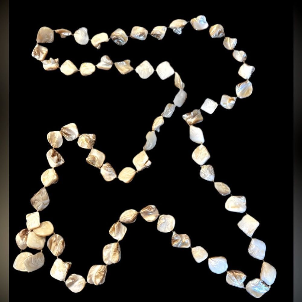 Smooth Baroque beads 58” length